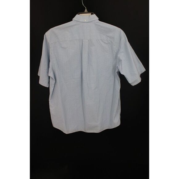 Duluth Trading Co Mens Shirt Size L Tall Button Down White Blue Check Cotton - Picture 5 of 8